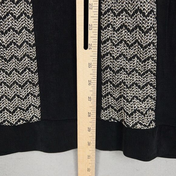 Chicos Travelers Jacket Womens 3 Black Metallic Chevron Open Boho Resort Evening - Picture 10 of 13